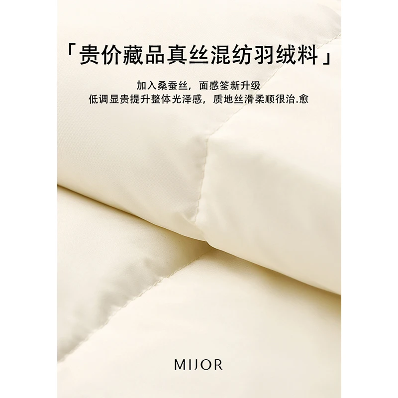 SHUCHAN 90%  White Goose Down  Long  Women Jacket  Indie Folk  Winter Fox Rur Collar Detachable Patchwork Sheepskin