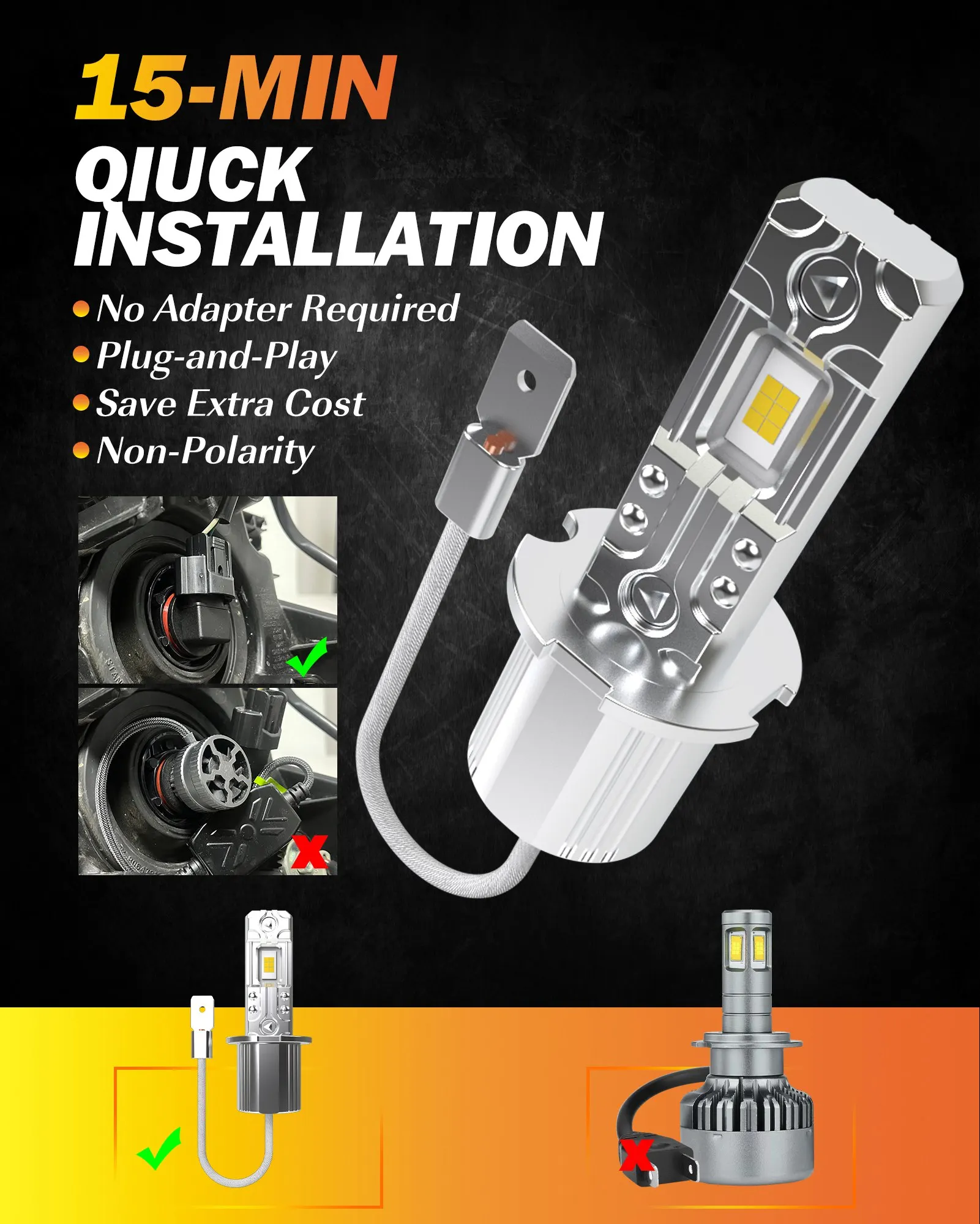 2 шт. H3 светодиодная противотуманная лампа автомобильная CSP Автомобильные фары