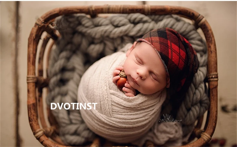 Реквизит для фотосъемки новорожденных Dvotinst ретро плетеная корзина из ротанга