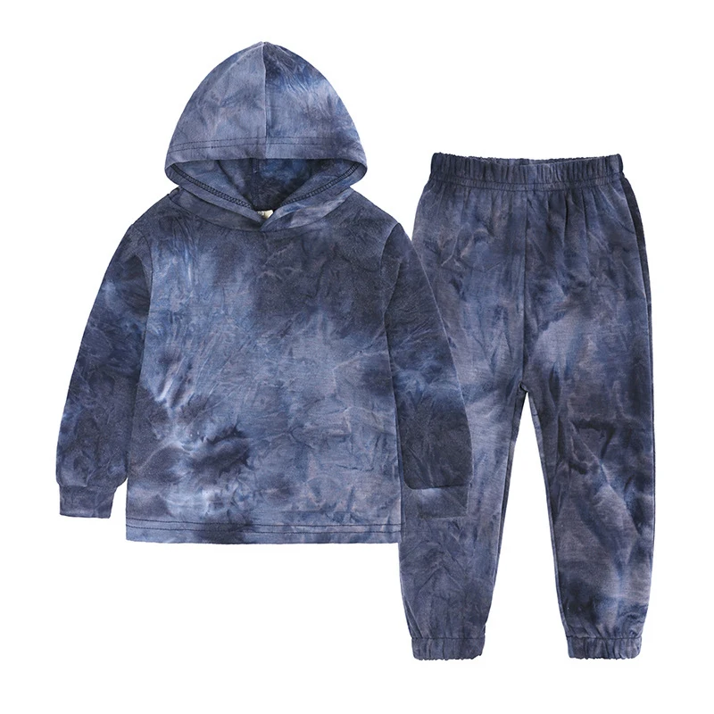 

Autumn Children Clothing Casual Outfit Infant Kid Boys Girls Winter Sports Suit Long Sleeved Hooded Sweater +Trousers 2pcs Set