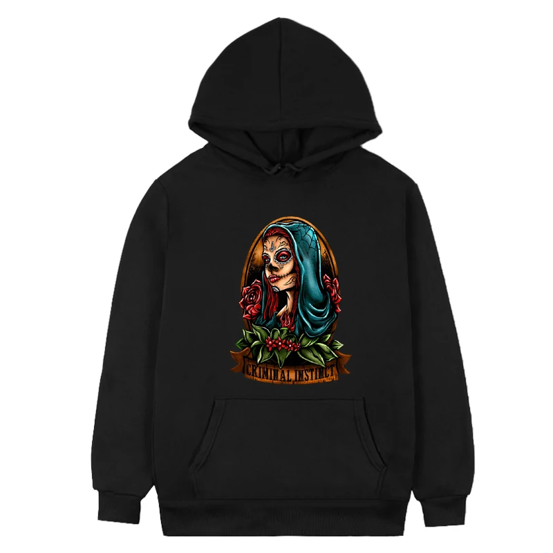 

Sexy Girls Holy Death Mexicana Unisex Hipster Long Sleeve Top Novelty Aesthetic Trending Portrait Creative Cartoon Letters Gift