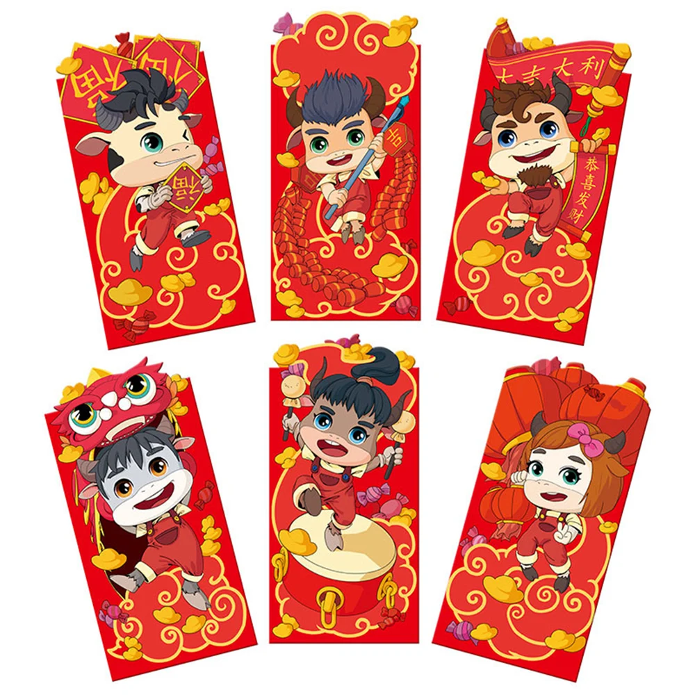 

Chinese Festival Spring Festival Packets New Year 6pcs Red Envelopes