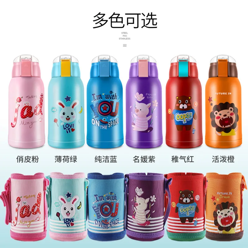 316 Stainless Steel Children's Thermos Cup Cute Student Kettle Pot-bellied Cup Thermometerable LED Smart Water Cup enlarge