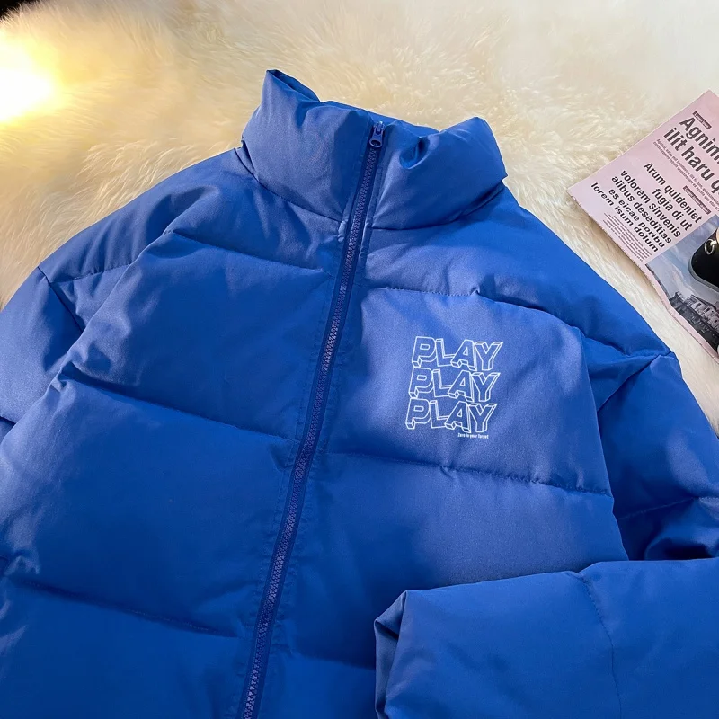 EOENKKY/Korean Clothing Parkas Men Stand Collar Thicken Fashion Cotton Padded Coats Loose Winter Male New Jackets