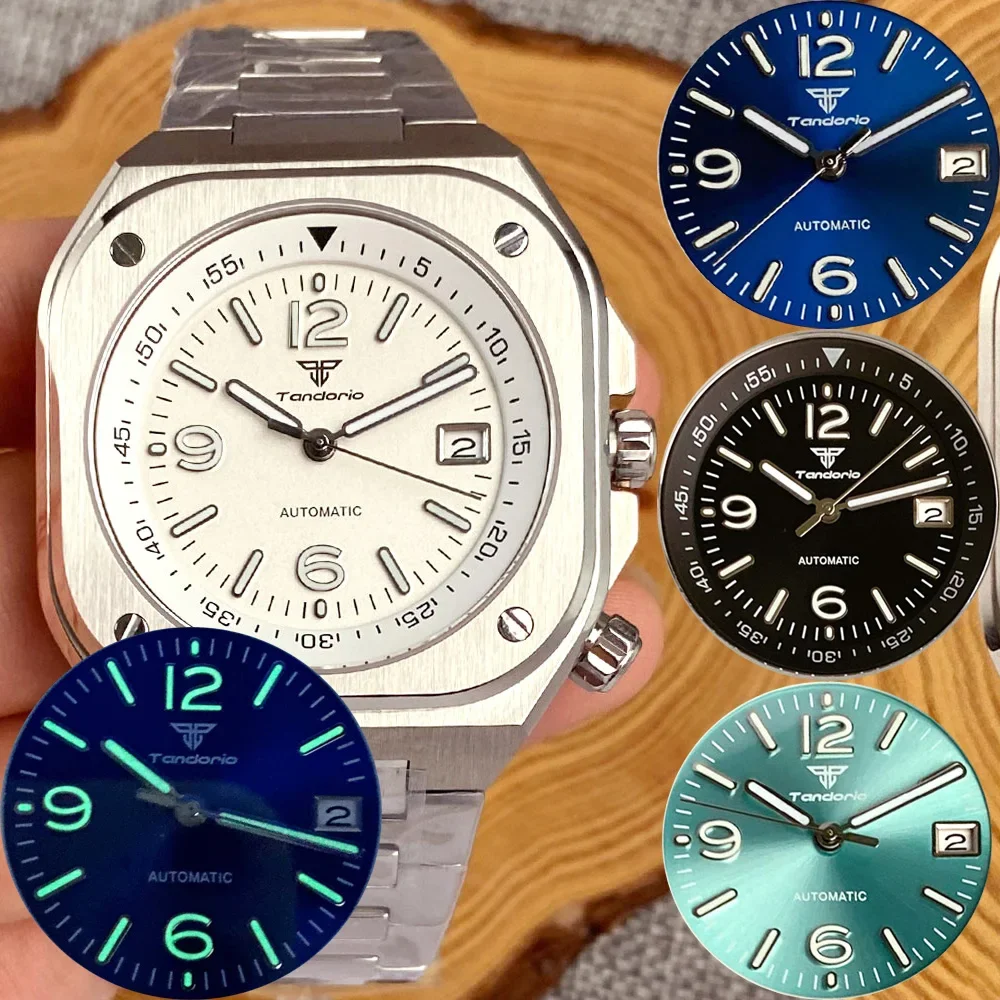 Новинка 2024 42 мм квадратная фотография винтажные простые белые Автоматические