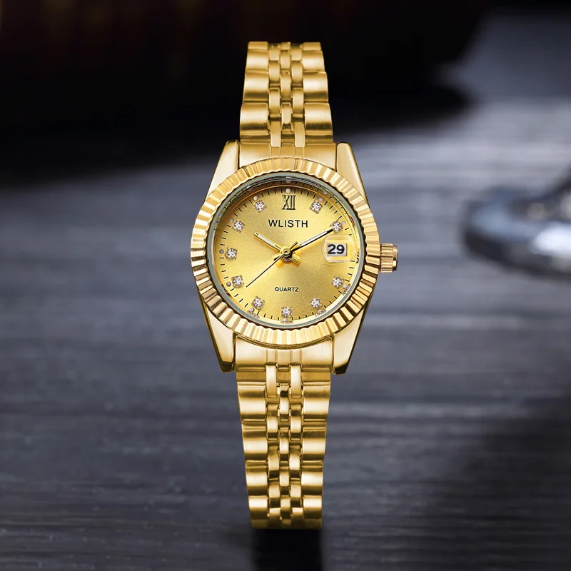 Reloj Mujer 2022 Golden Quartz Wrist Watch Women Watch Top Brand Luxury Female Watch Ladies Clock Date With BoxRelogio Feminino