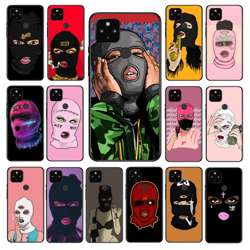 

Trap girl in ski mask art Smoking Phone Case for Google Pixel 7 7Pro 6 Pro 6A 5A 4A 3A Pixel 4 XL 5 6 4 3 XL 3A 2 XL