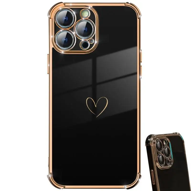 

Shockproof Bumper Transparent Phone Case For IPhone 13 Pro Max Soft Silicone Clear TPU Luxury Plating Protective Case Cover