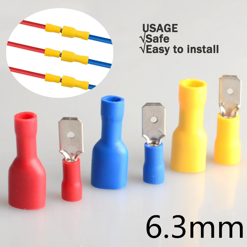 

Fully Insulated Male Female Spade Quick Splice Wire Terminals Wire Crimp Connectors Set