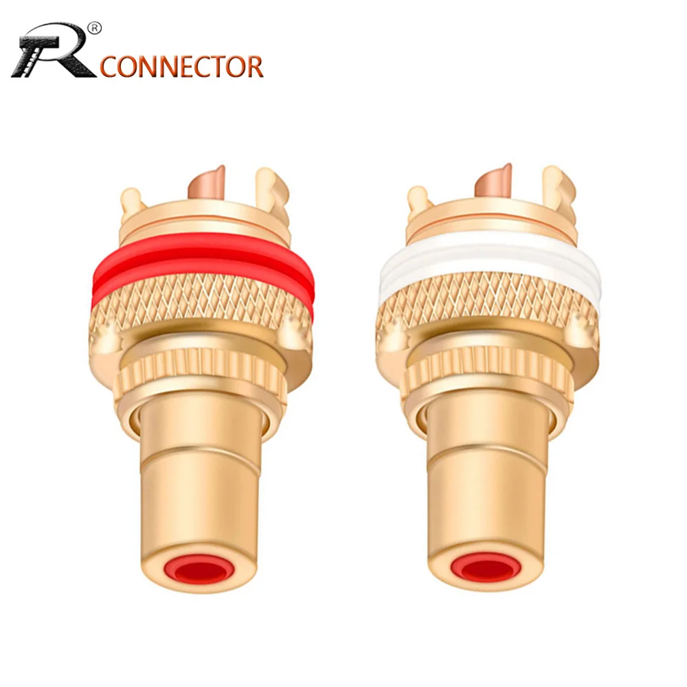 

8pcs/4pairs Jack HIFI Terminals Pom insulation High-End RCA Socket Adapter AV Terminal Phono Connector Gold/Rhodium/Red Copper