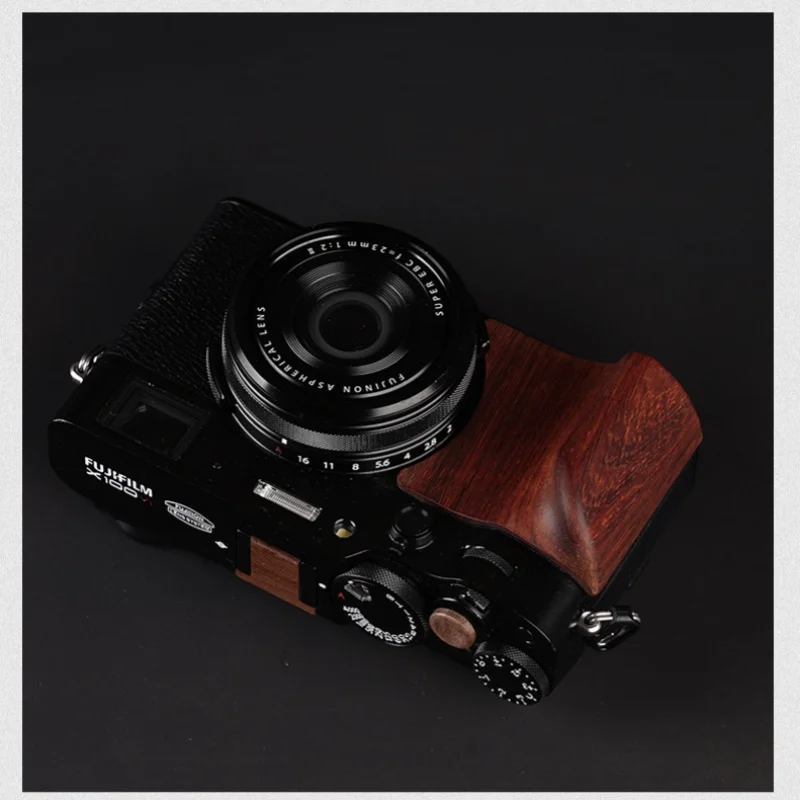 Фото Нескользящая деревянная ручка для камеры для Fujifilm X100VI — деревянная ручка с улучшенной фиксацией №4