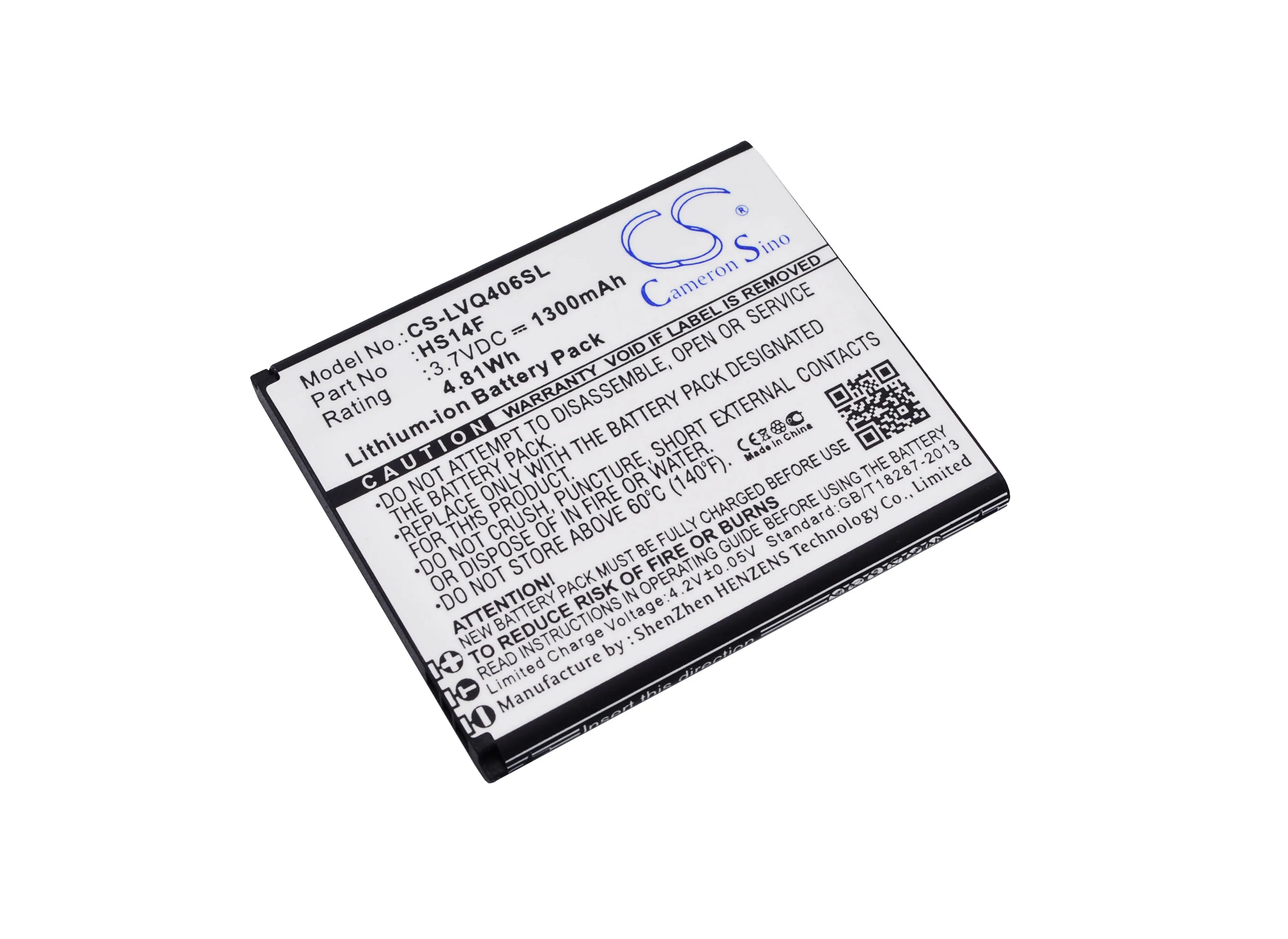

CS 1300mAh / 4.81Wh battery for LAVA Iris 352E, Iris 402E, Iris 406Q HS14F