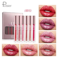 high quality lip gloss set matte fine shimmer waterproof and moisturizing without fading easy makeup remover 6 lipstick set