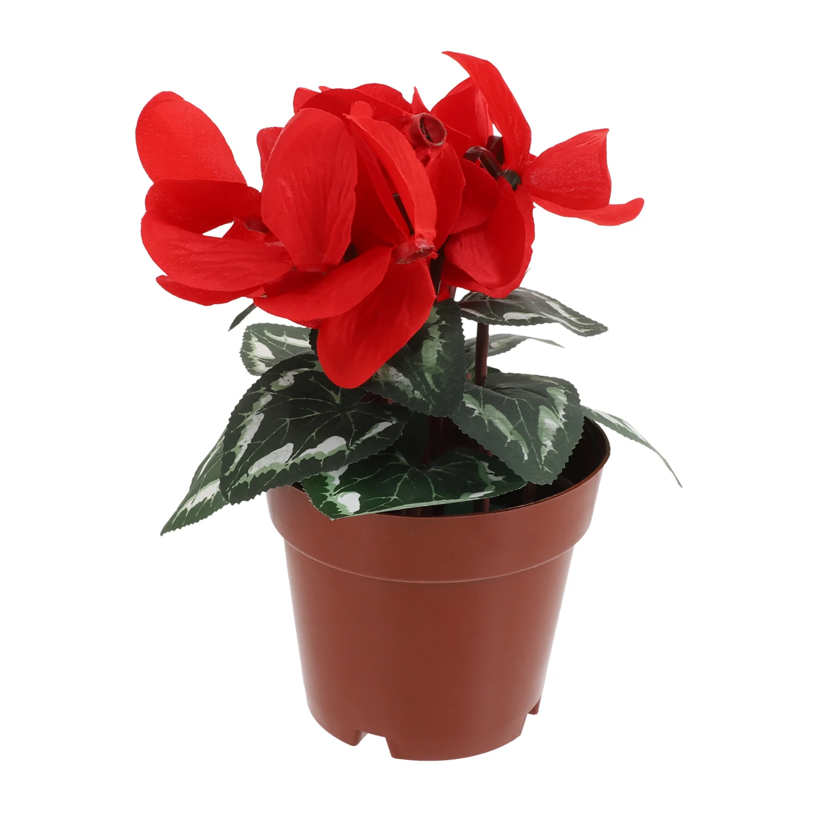 

Potted Lifelike Cyclamen Flower Artificial Adornment Fake Bonsai Wedding Decor Flowers Are Silk Household Green Home