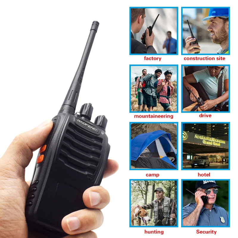 baofeng bf 888s walkie talkie radio comumicador walkie talkie long range talkie walkie UHF 5W 400-470MHz radio commutator