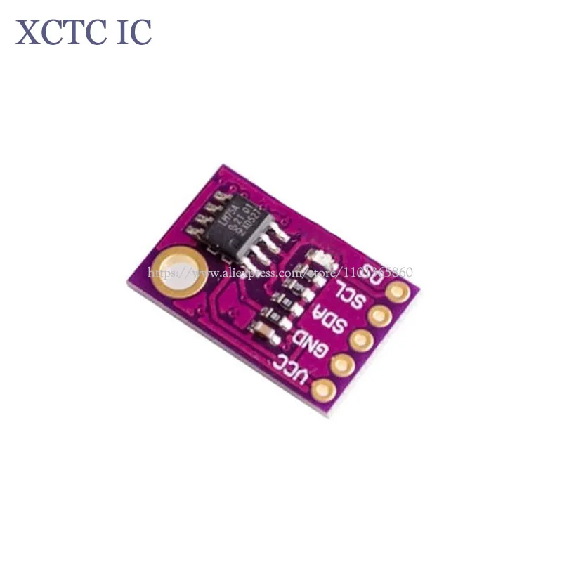 Высокоскоростной модуль датчика температуры интерфейса I2C LM75 высокоточная
