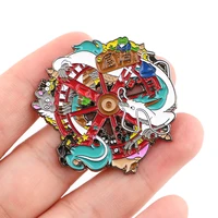 japanese anime comics cool white dragon enamel pins badge for backpack collar lapel pin hat jewelry gifts for friends