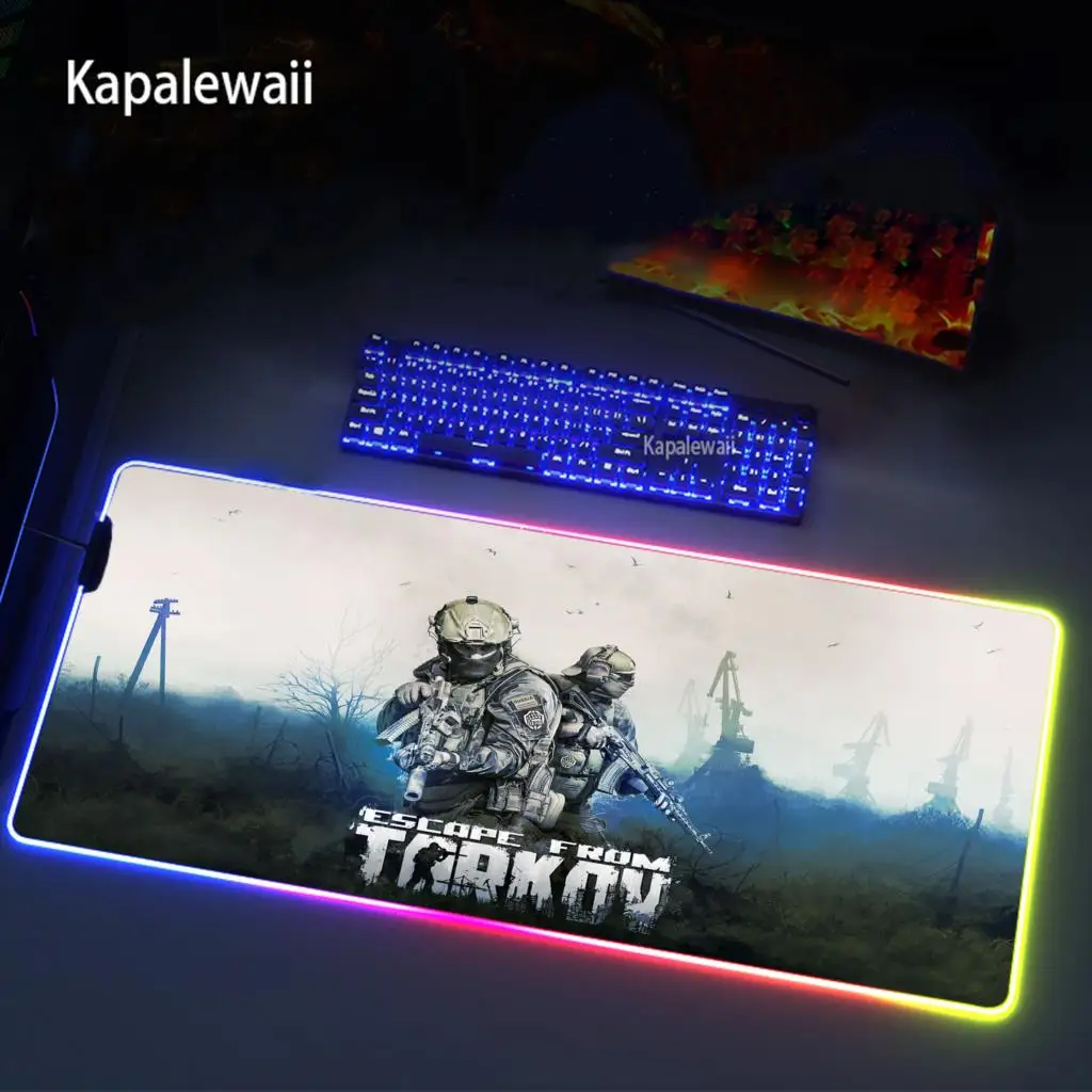 

Pc Gamer Gaming Accessories For Escape From Tarkov RGB 900x400mm Pad Locking Edge MousePad Keyboard Desk Mice Pad Desk Play Mat