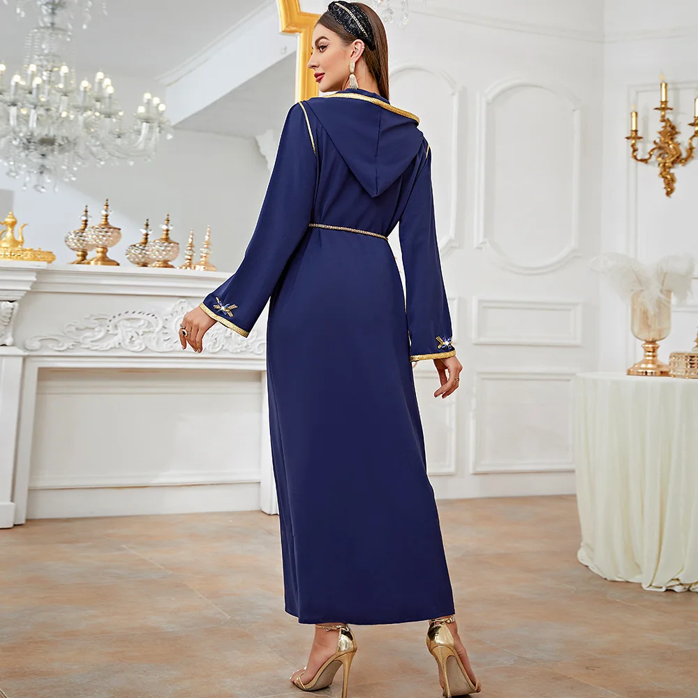Djellaba Moroccan Handwork Diamonds Abaya Dubai Saudi Jalabiya Arabian Party Evening Gown Islamic Kaftan Eid Muslim Dress Women