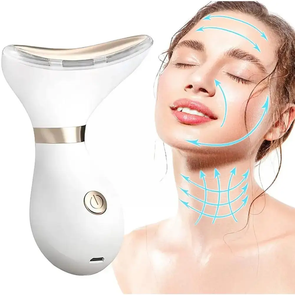 

Neck Face Lifting Tool Massager LED Photon EMS Thermal Neck Remover Wrinkle Massage Remove Micro-current Anti Lines Aging T0N3