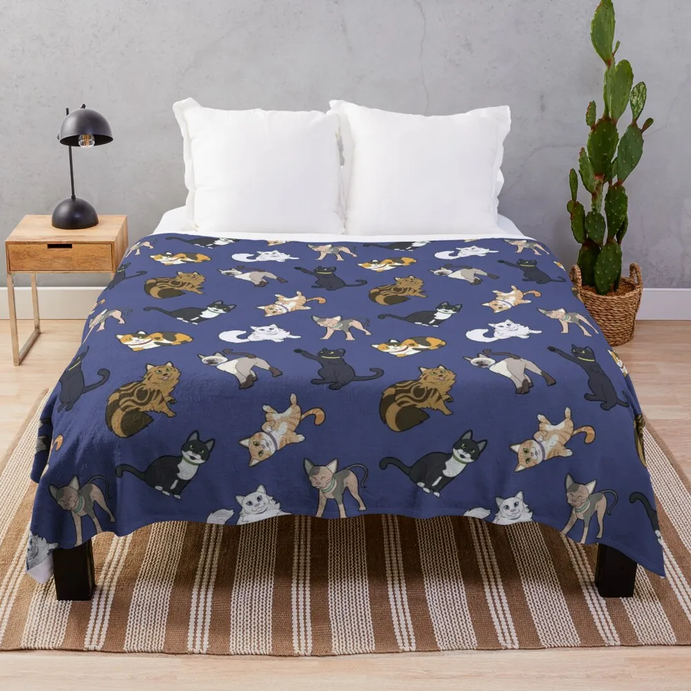 

Летнее фланелевое одеяло с рисунком кота
