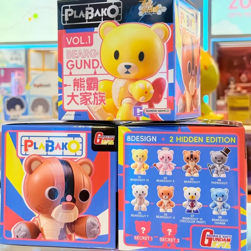Фото Оригинальные фигурки Bandai Plabako Mobile Suit Gundam Beargguy Family Series в слепых коробках, коллекционные модели, настольные украшения №2