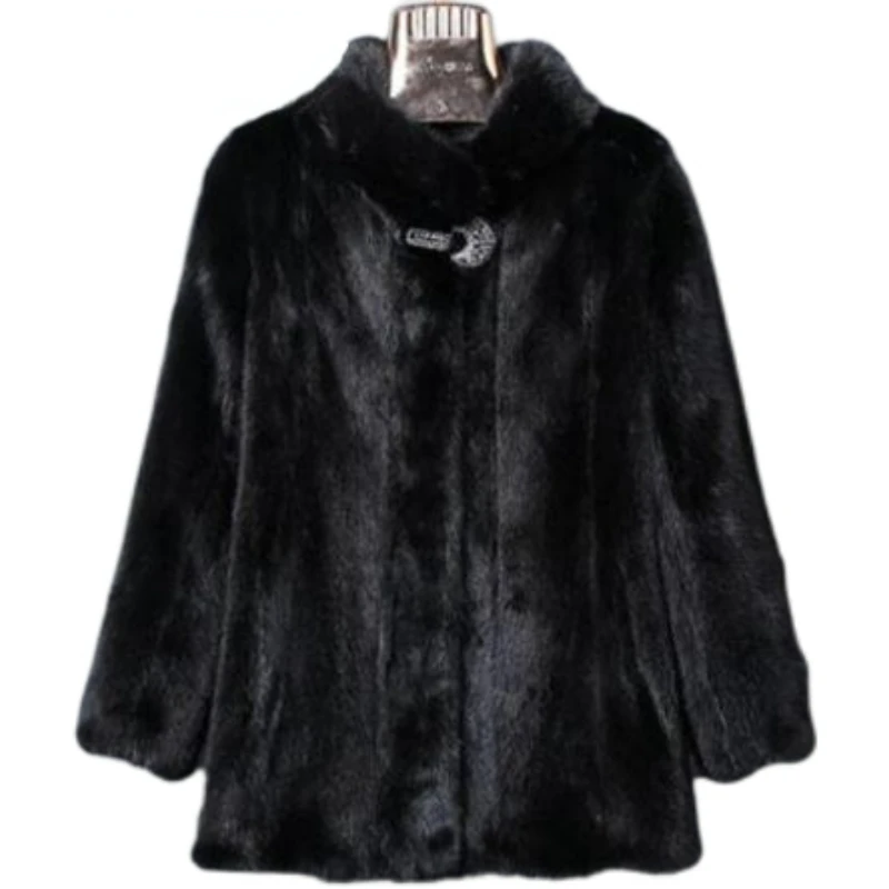 New Soft Fur Women'S Short Section Imitation Fur Outwears Black White Winter Autumn Warm Fake Fur Jackets Casual Coats