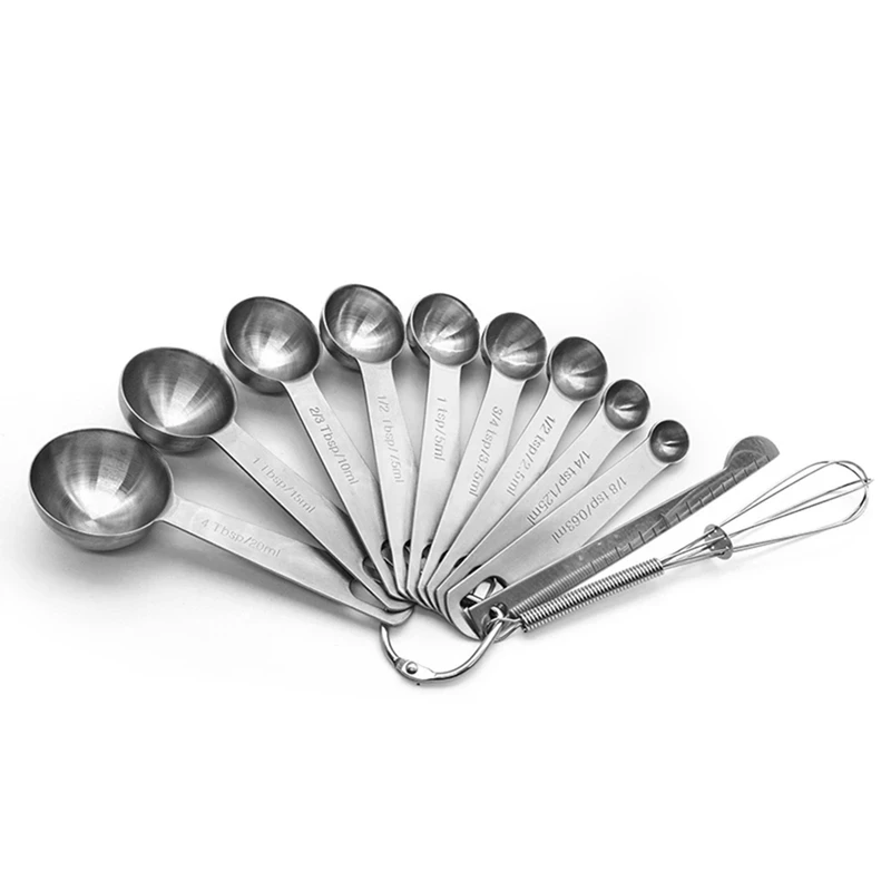 

11Pcs Measuring Spoons Set - Heavy Duty Stainless Steel Measuring Tools For Kitchen Cooking And Home Baking