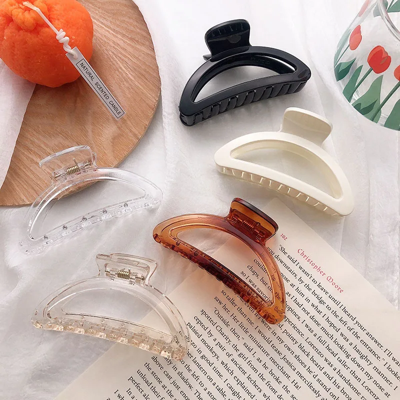 

Solid Color Acrylic Hair Claws Large Crab Hair Clips for Women Girls Ponytail Hairpins Crab Barrette Headwear Hair Accessories