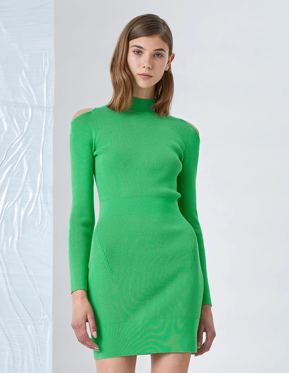 

MARKFAST New 2022 Knitted Sweater Long Sleeve Dresses Women Slim Bodycon Korean Fall Winter Off Shoulder Midi Woman Dress