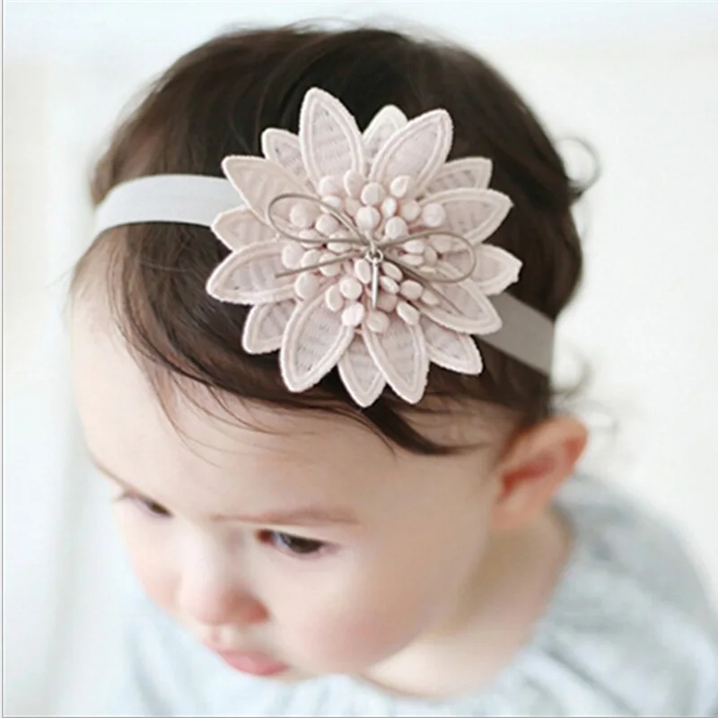 

2022 New Cute Baby Girl Flower Hairband Soft Elastic Headband Girl Princess Wide Turban Knot Headwear Hair Accessories