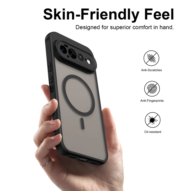 Чехол для Google Pixel 11 Pro XL ELVEV, магнитный, полупрозрачный, матовый, из твердого ПК+ТПУ, приятный на ощупь, водонепроницаемый защитный чехол. (art.: 3920dcc7aef2d) - 3920dcc7aef2d