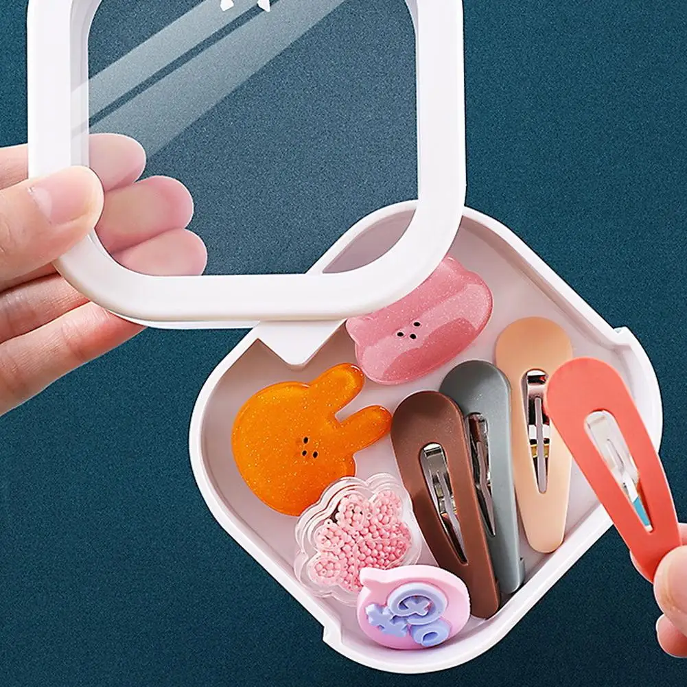 

Hidden Push Switch Cotton Swab Hairpin Storage Box Storage Organizer Small With Box Sundries Sorting Handle Objects Portabl E6X5