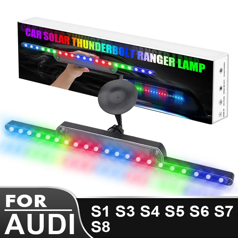 

Car LED Lights Auto Solar Colorful Warning Light Anti-rear-end Lights led Lamps Tools Auto Goods for Audi S1 S3 S4 S5 S6 S7 S8