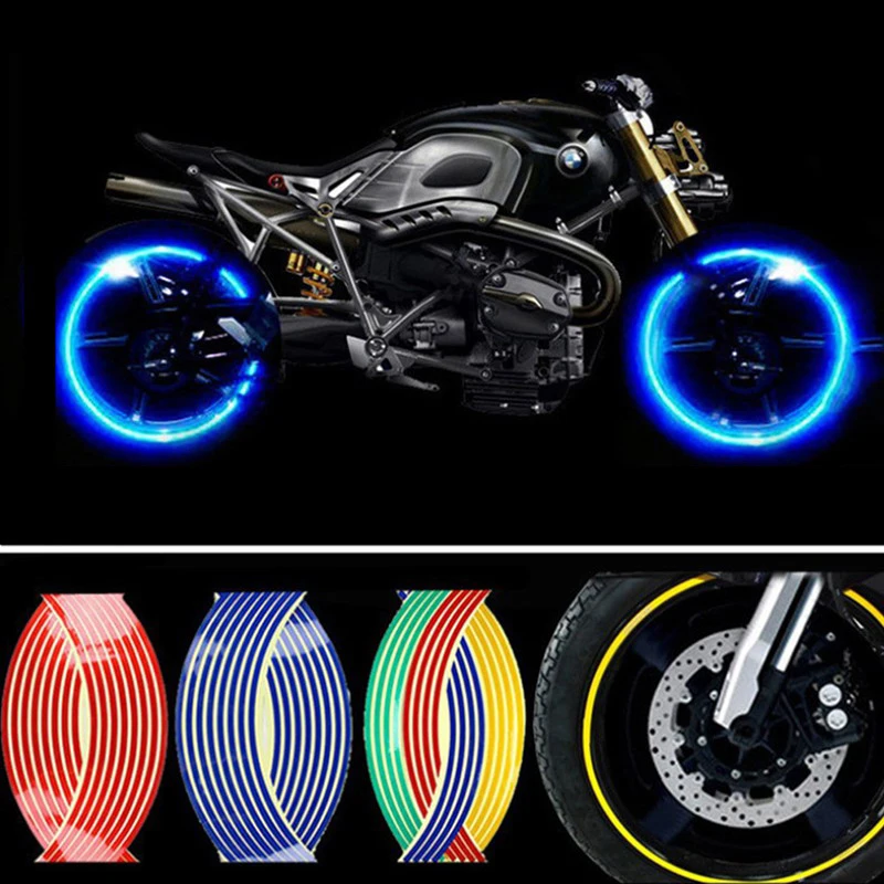 

18inch Motorcycle Wheel Stickers Wheel Rim Stickers Steel Rim Stickers Modified Wheel Hub Stickers Tire Reflective Stickers