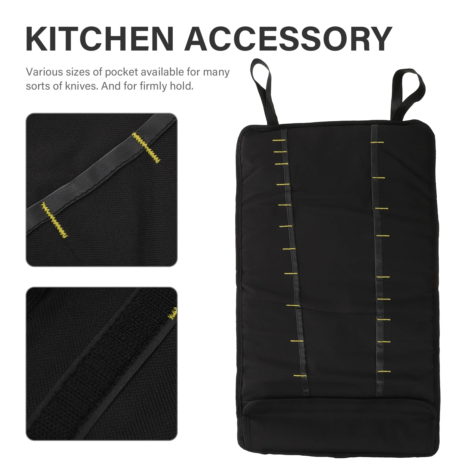 

Knifechef Roll Case Holder Cutlery Pouch Organizerkitchen Backpack Wrap Pocket Canvas Carrying Travel Utensils Outdoor Storage