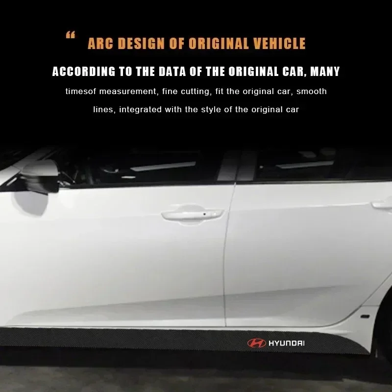 2 шт. наклейка из углеродного волокна на боковую полоску дверь юбку для Hyundai Accent