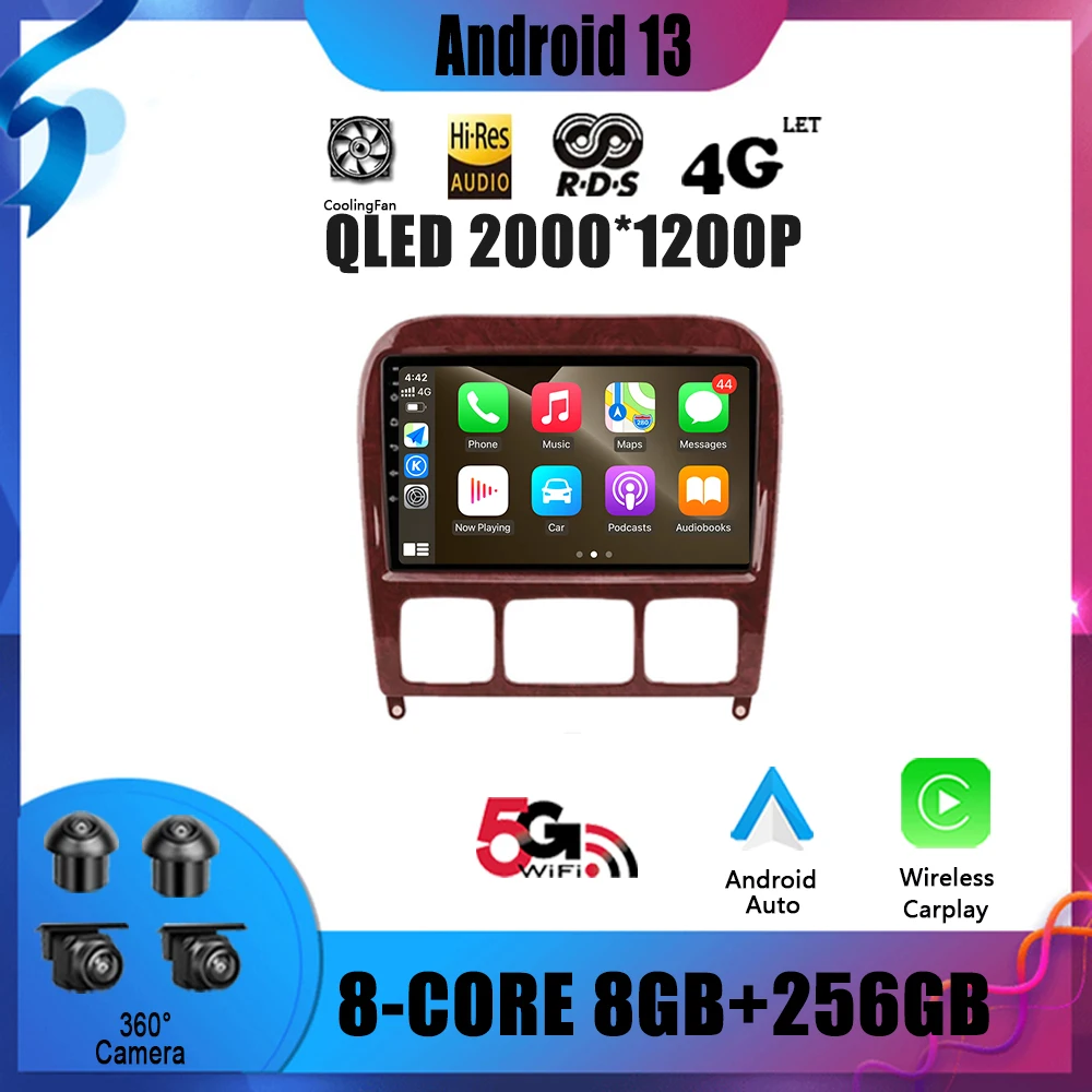 

Android 13 For Benz classe S W220 S280 Car Radio Multimedia Video GPS Navigation No 2 Din DVD Player
