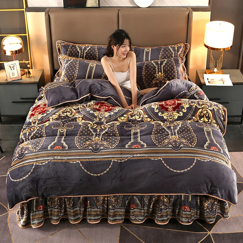 Комплект постельного белья из кораллового флиса с цветочным принтом | Дом и сад