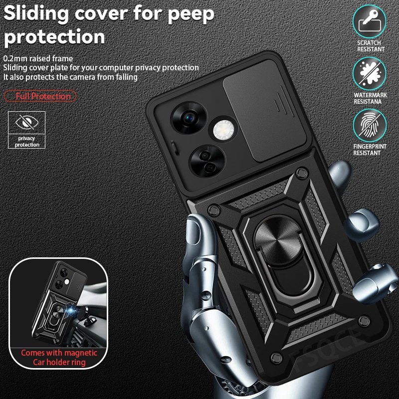 Для OnePlus Nord N30 5G чехол слайд-камера Магнитная подставка Armor Protect Coque For One Plus N 30 Ring Back