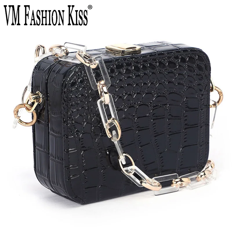 

VM FASHION KISS новые женские модные дизайнерские сумки роскошные 2022 летние сумки через плечо для женщин коробки мини сумки акриловые цепи сумки