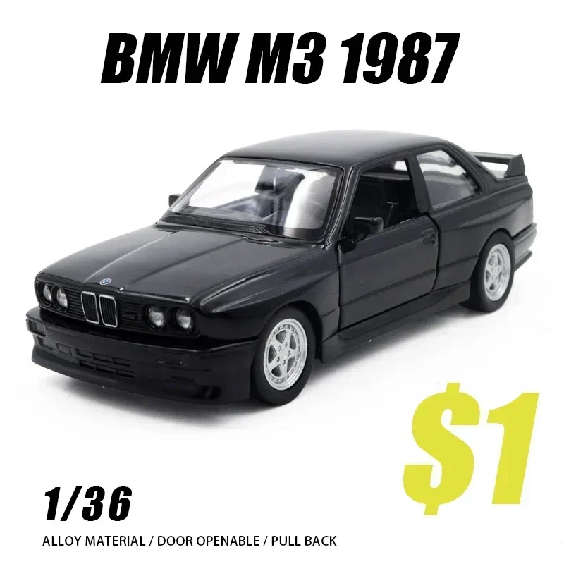 1:36 BMW M3 1987 седан литой автомобиль металлическая модель автомобиля детская