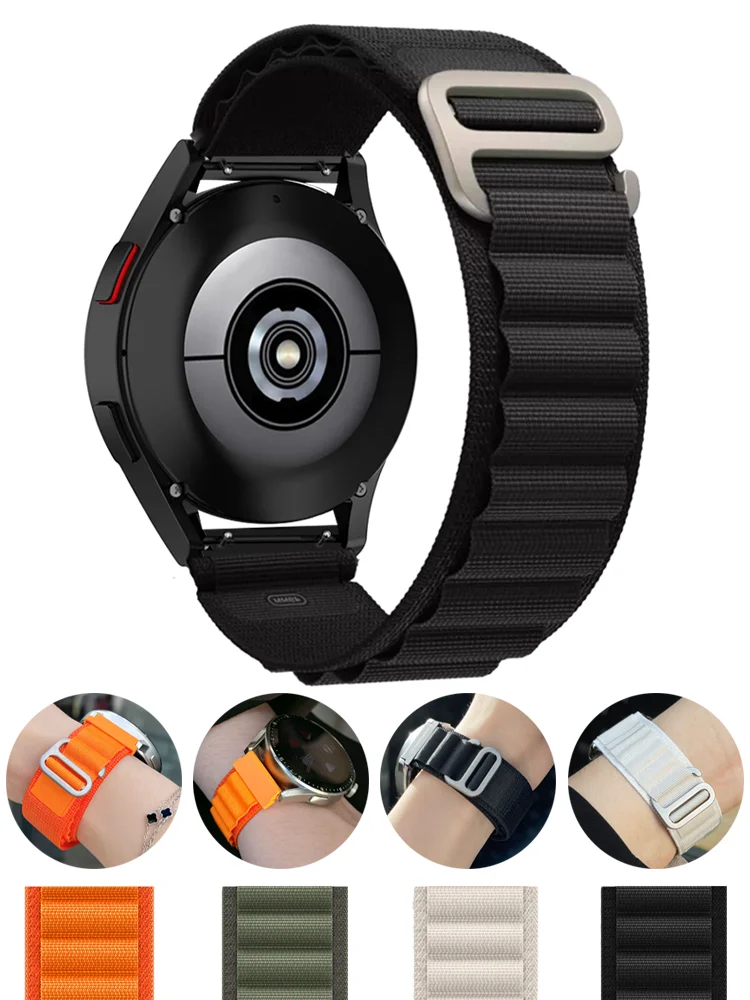 Ремешок нейлоновый для Samsung Galaxy watch 4/5/Pro/classic браслет-петля альпийский HUAWEI GT 2 2e 3 20