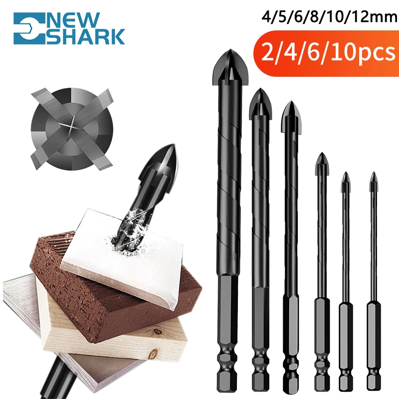 

4/5/6/8/10/12mm Hard Overlord Drill Bits Triangular Ceramic Drill Bit Woodworking Hole Opener for Concrete Glass Wood Power Tool
