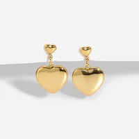 2022 popular jewelry stainless steel heart stud earrings women metal heart stud earrings gift waterproof love earrings for women