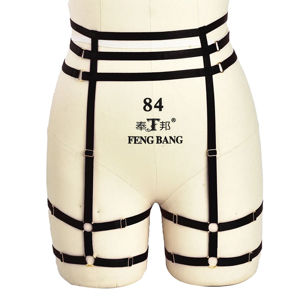 

Pastel Goth Pole Dance Bondage Harness Garter Belt Fetish Wear Stocking Belt Rave Wedding Bridal Leg Garter