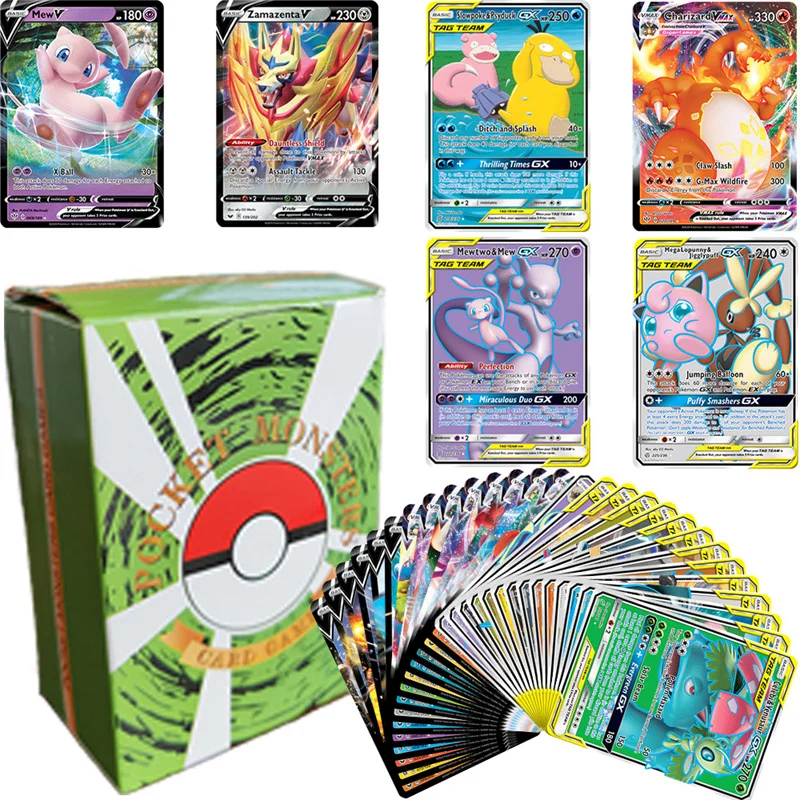 

New Genie Pokemon Series Spanish 120PCS VMAX War Cards Cartoon Characters Collection Children's Toys Birthday Gifts