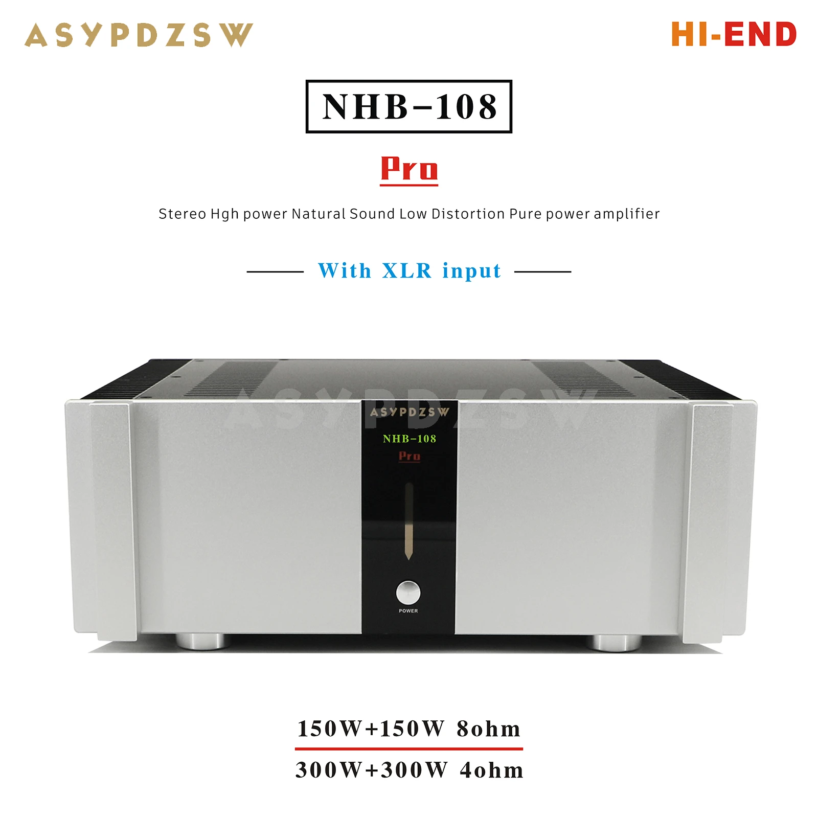 Фото HI-END 108P NHB-108 Pro Стерео Hgh мощность Природный звук Низкое искажение Чистый усилитель мощности 150 Вт--300 Вт 4-8 Ом №2