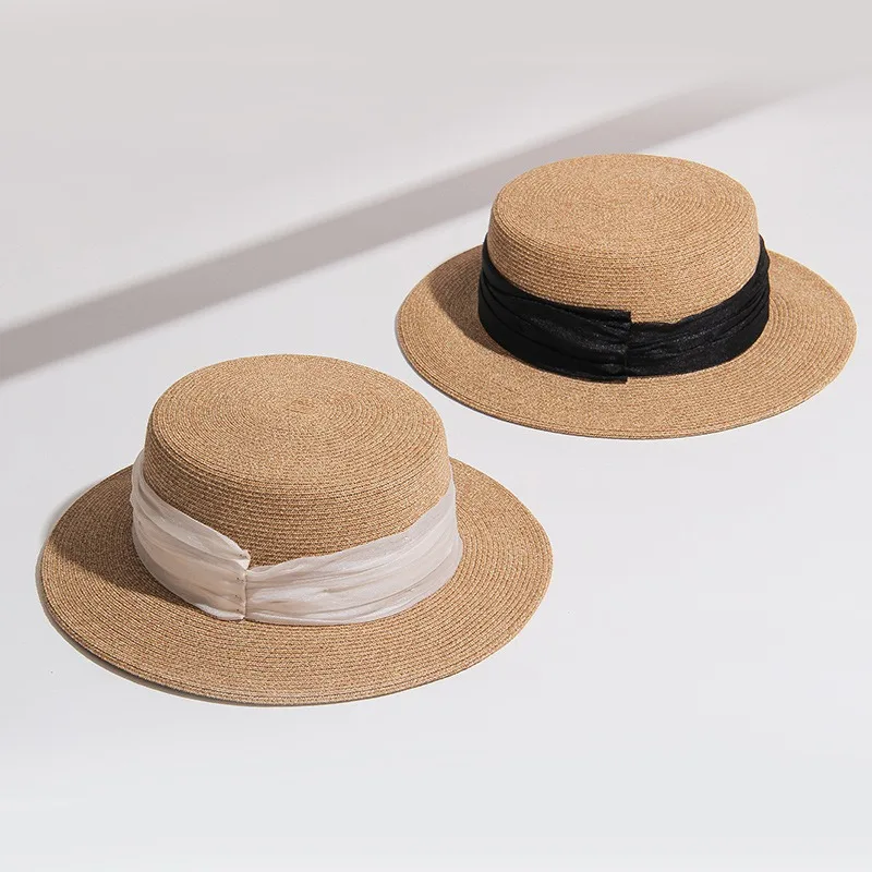 Плетеная вручную женская летняя Солнцезащитная пляжная шляпа британская