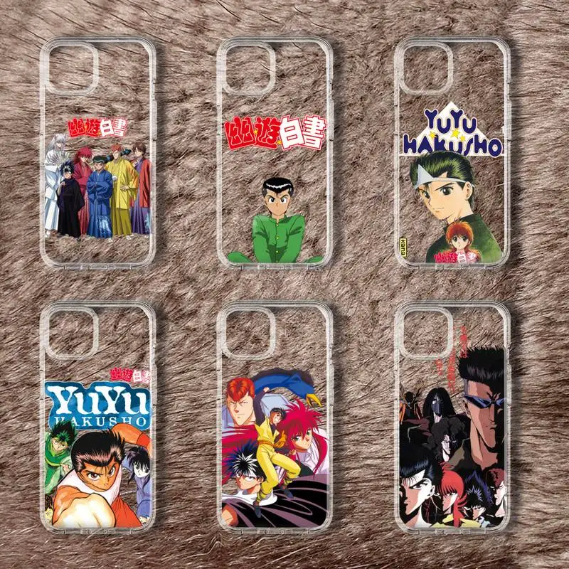 Телефонный чехол Yu Hakusho манга для iPhone 11 12 Mini 13 14 Pro XS Max X 8 7 6s Plus 5 SE XR, прозрачный чехол